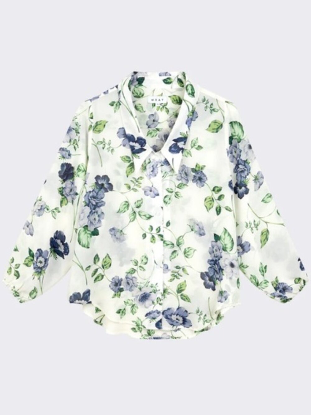 Wray NYC Blue Floral Indigoletta Rose Sheer Nic Shirt Sz 4XL Plus